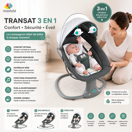 Transat Bébé Mastela 3 en 1